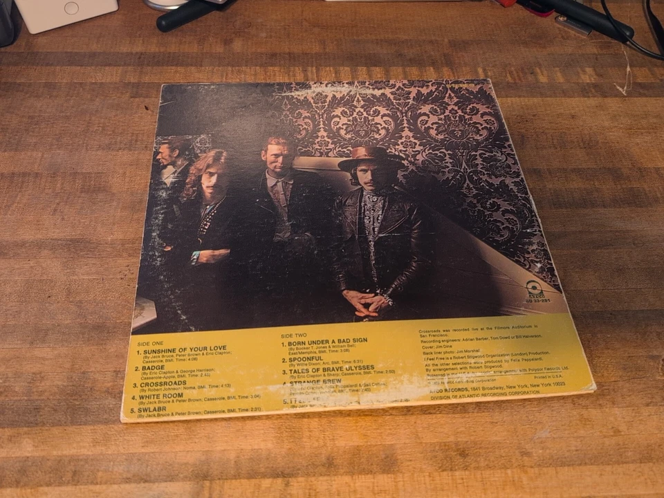 Best Of Cream Eric Claptop Original Vinyl Record LP Album SD 33-291 1969 - Image 2 of 4