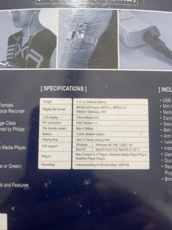 Reproductor de música digital MP3 MPIO FY200 de colección 256 MB nuevo sellado nuevo stock antiguo Foto 4 de 4