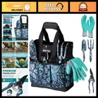 5PCS Heavy Duty Aluminum Garden Tool Set with Bag - Outdoor Hand Tools, Floral B