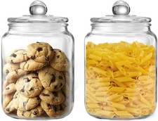 Glass Cookie Jar Large Glass Jars with Lids, Airtight Storage Clear Containers 