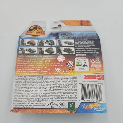 Coches de personajes Hot Wheels Jurassic World Dominion Velociraptor azul 3/6 - Imagen 2 de 2