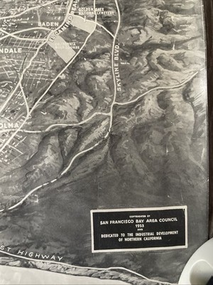 1955 San Francisco Bay Area Council map Dedicated to Industrial Development RARE