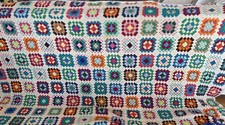 Handmade Granny Square Blanket Crochet Afghan Blanket 66  X 103  