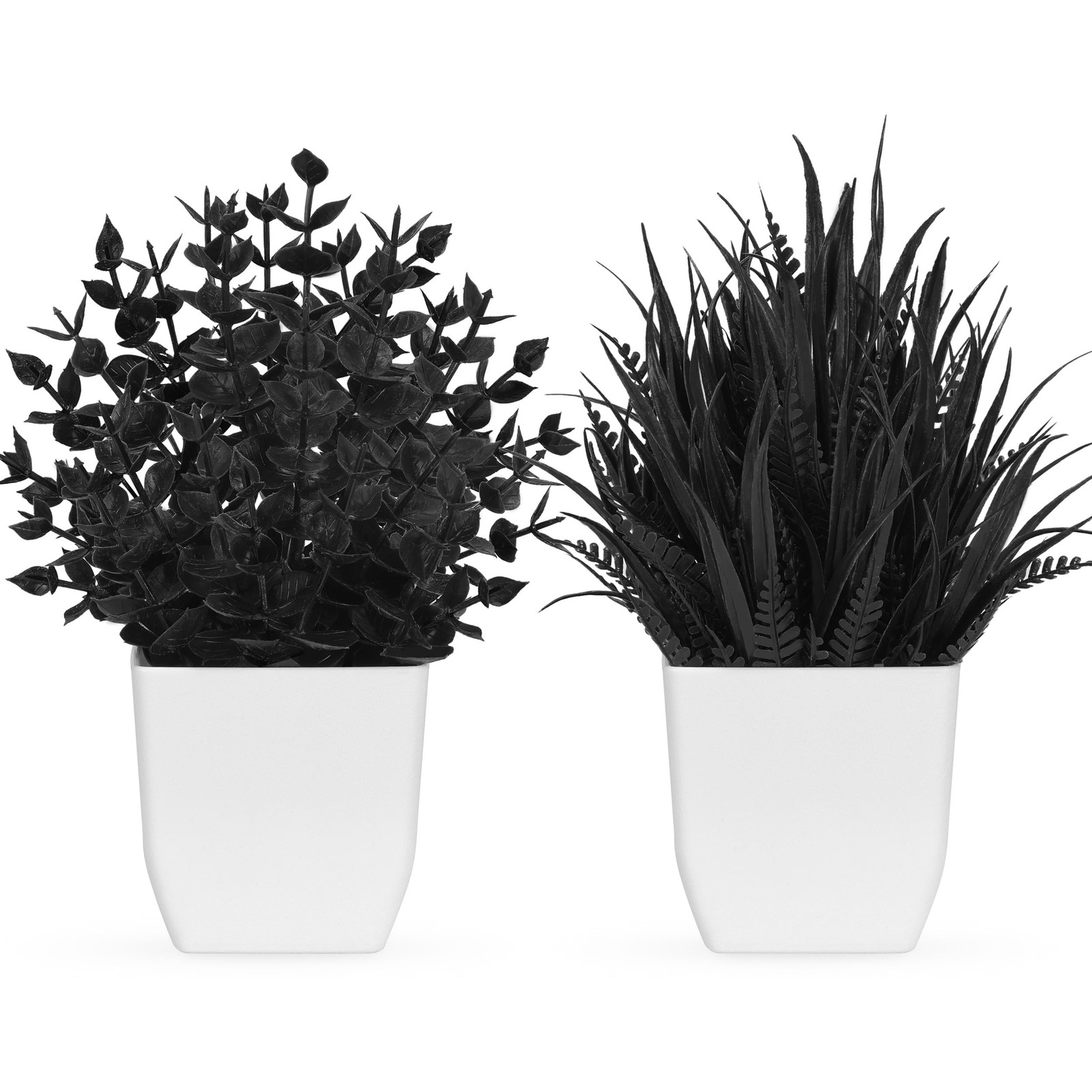 Small Fake  faux Plants Mini Artificial Plastic Potted Table Bathroom Decor Desk