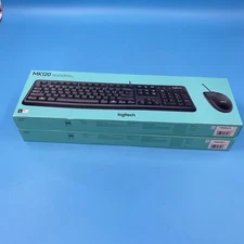 (LOT OF 2) *NEW* Logitech MK120 Wired Mouse and Keyboard Set Combo