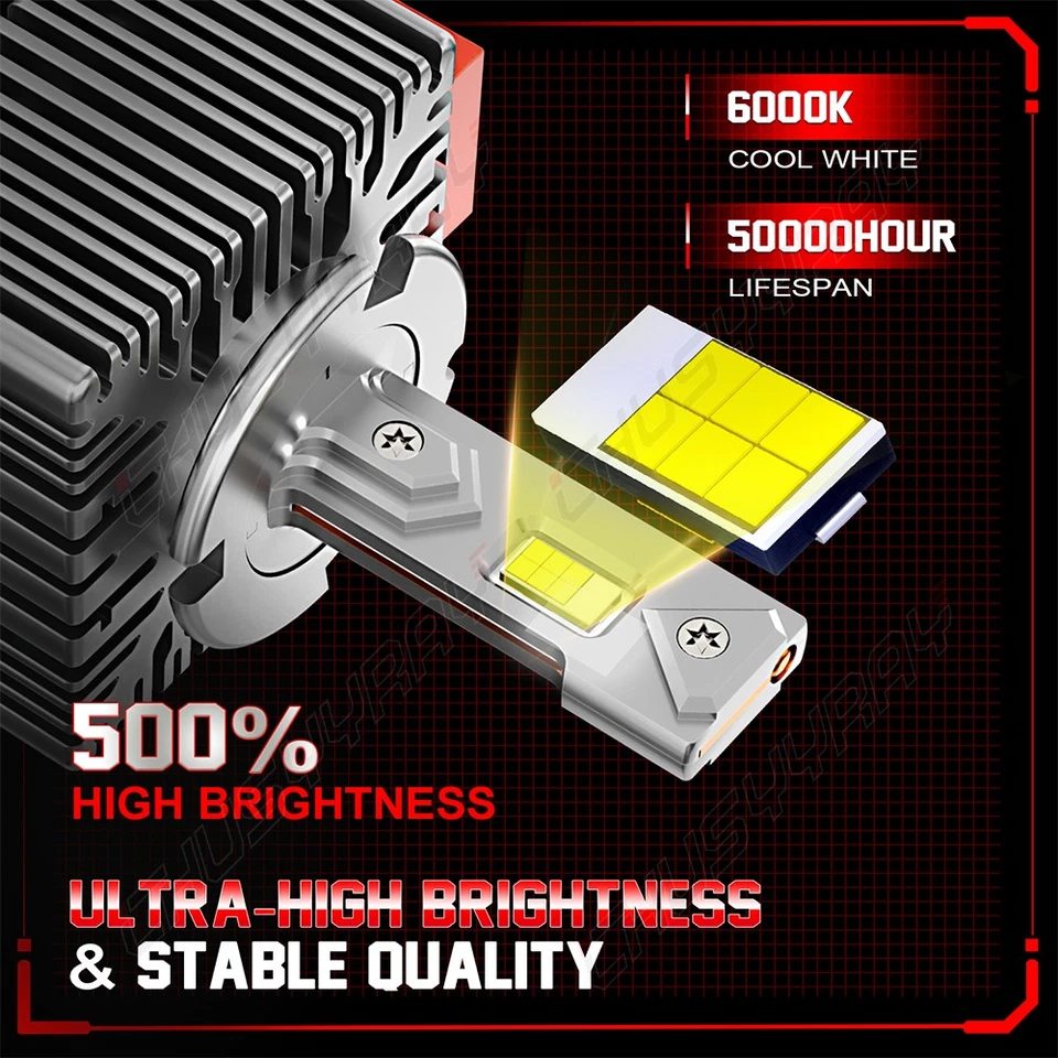 For Chevrolet Equinox 2016-2021 D5S LED Headlight Bulb High Low Beam Xenon HID - Image 3 of 4