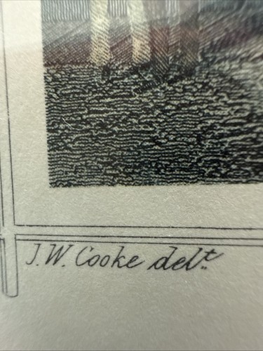 Incisione vintage con cornice Art Sears Utretch 63059 10X12” - Foto 2 di 8