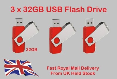 3 x 32 GB USB 2.0-Flash-Laufwerk Speichersticks Stift drehbares Design: Kostenlose Lieferung