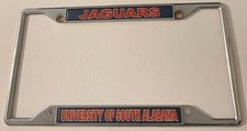University of South Alabama Jaguars Booster License Plate Frame  METAL