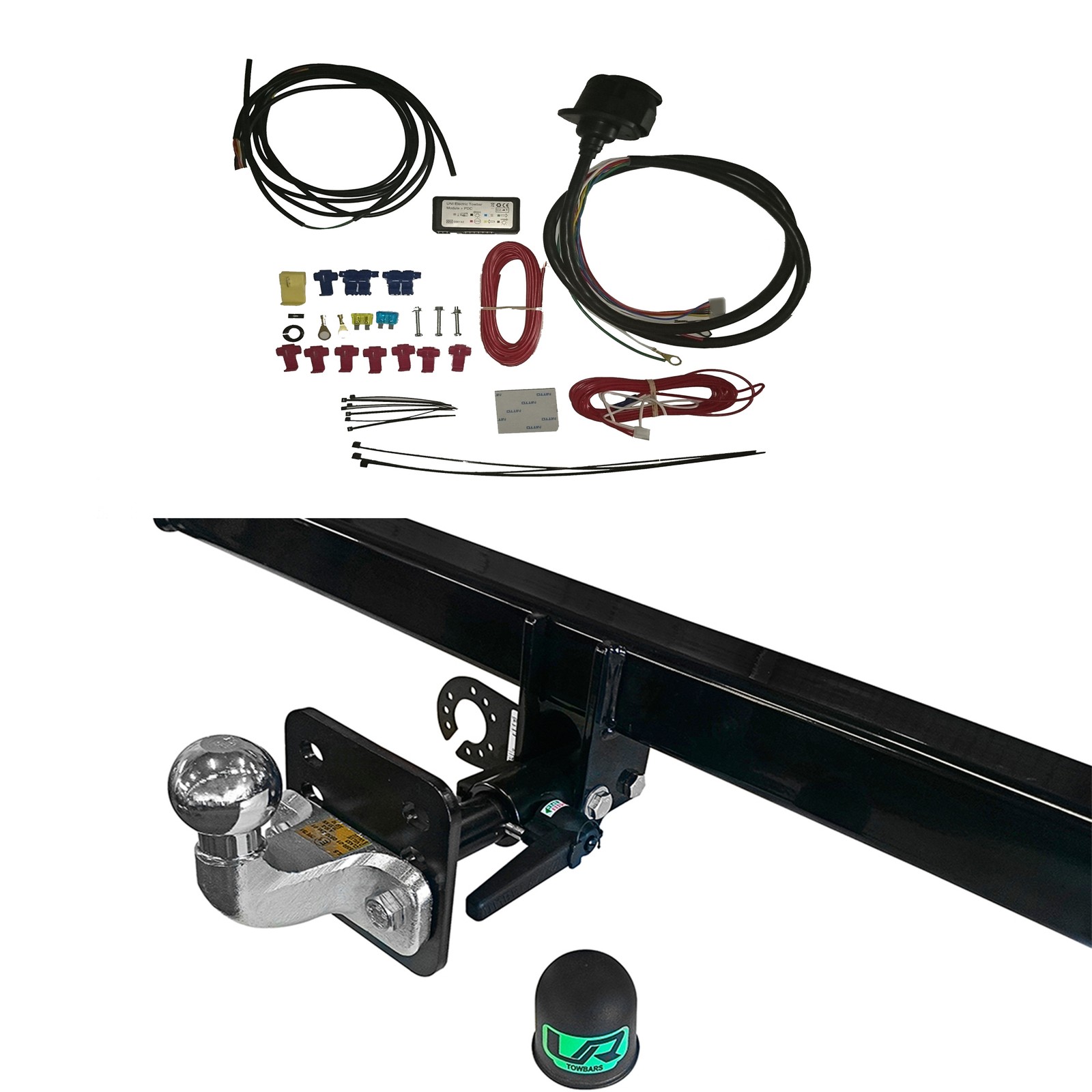 Detachable Flange Towbar+ 13Pin Universal Wiring For Fiat Mitsubishi