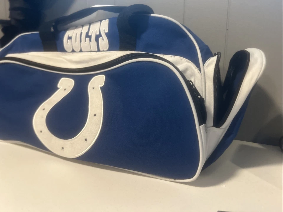 Large INDIANAPOLIS COLTS  Blue White Duffle Bag NFL - Image 2 of 4