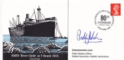 HMTS ''River Clyde'' am V Beach Gallipoli. Signiertes Paddy Ashdown MP Royal Marine