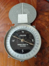 Vintage Warren-Knight Cruiser Compass 3.5" Diameter--Steel Case  Non-Pocket Size