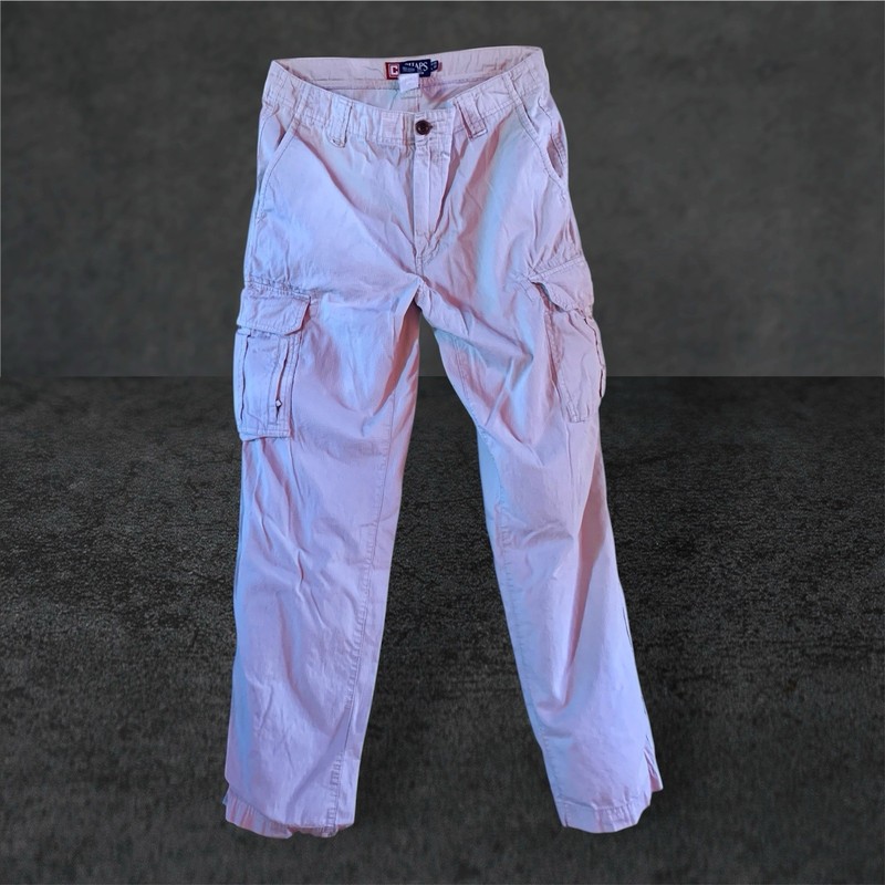 Chaps Men’s Light Tan Ripstop Cotton Cargo Pants Regular Fit Straight Leg 32