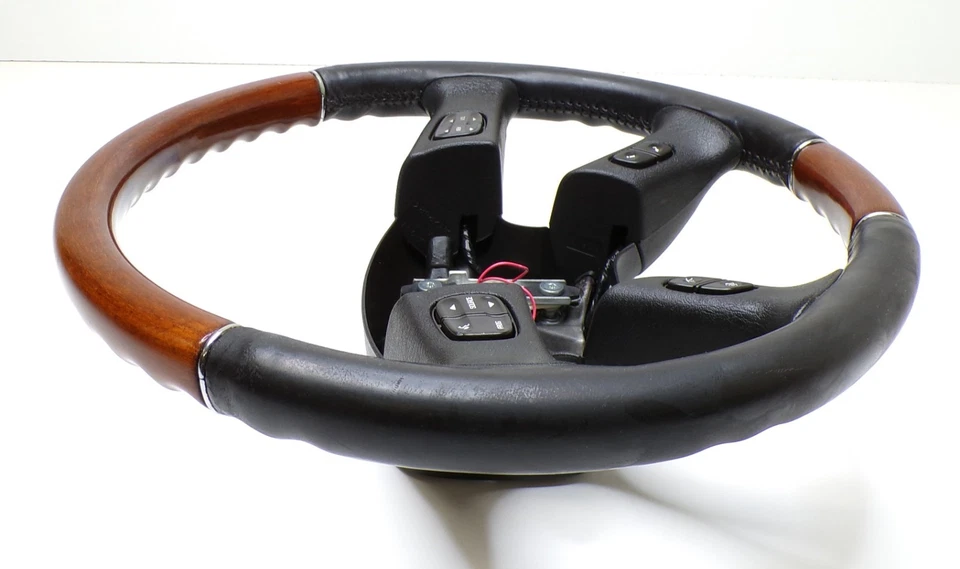 Chevrolet 03-06 Tahoe Suburban Yukon Escalade  Steering Wheel Black Leather Wood - Изображение 4 из 4