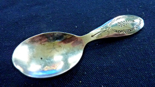 Antique Vintage Sterling Silver Native American Baby/Tea Caddy Spoon 83067