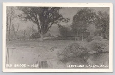 Old Bridge 1925 Hartland Hollow Connecticut CT 1955 Postcard RPPC