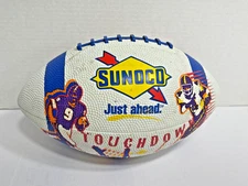 Vintage Sunoco Promo / Promotional - Just Ahead Touchdown Football White Blue