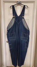 Big And Tall CE Schmidt Denim Blue Jean Overalls Farm & Ranch Size 54x30