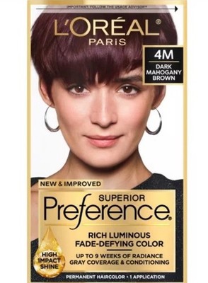 L'Oreal Paris Superior Preference Permanent Hair Color 4M Dark Mahogany Brown