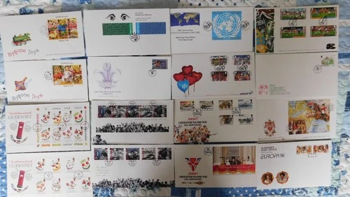 96 X  GUERNSEY STAMPS FIRST DAY COVERS 2004 -2014  ALL DIFFERENT