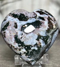 COSMIC JASPER HEART - Crystal Palm Stone Mineral Ocean Sea Purple Chakra
