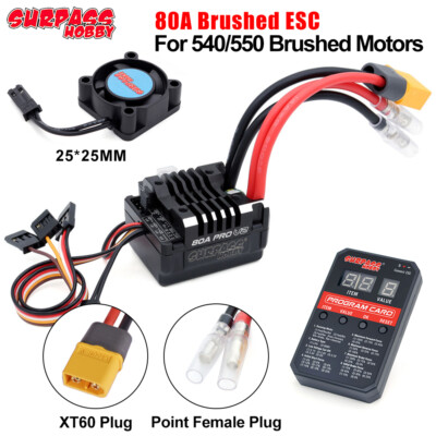 SURPASS HOBBY 80A Pro V2 Brushed ESC 25mm Fan Program Card For 1/10 Crawler Car