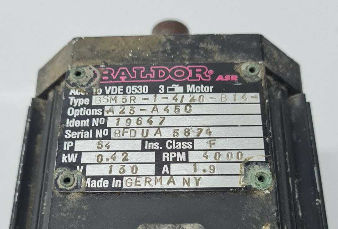 yuuu. BALDOR ASR BSM3R-1-4/20-B14 A23-A45C 19647 Servomotor 0.42kW