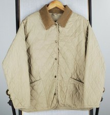 BARBOUR Size 16 XL Womens Flyweight Langdale Snap Front Khaki Jacket Quilted 