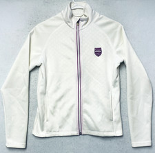 Level Wear Full Zip White Moisture Wicking Sweater Long Sleeve Size Small Women