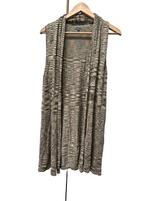 Joseph A. Qu est Ce Que C est Silk? Sz L Long Sleeveless Vest Sweater Knitted