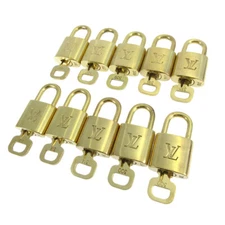 Louis Vuitton Padlock & Key Bag Accessories Charm 10 Piece Set Gold 20614