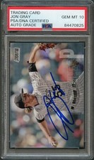 2018 Topps Stadium Club #98 Jon Gray Signed Card PSA Slabbed Auto 10 Rockies