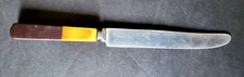 Vintage 1930-40 Two-Tone Celluloid Handle Table Knife, Robinson Knife Co.   9" L