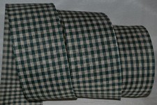 Wired Ribbon Rustic Country Hunter Green Gingham Check Ivory 2.5" Christmas Bow