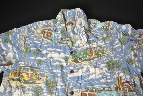 Vintage Reyn Löffel Aloha Serie Shirt Holziges Auto hawaiianisch Luau Eddy Y 1524S - Bild 4 von 5