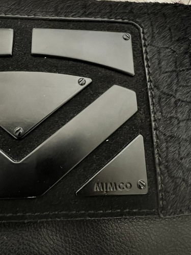 Mimco Leather bag small purse black hair Cowhide Clutch Hand Fur Shoulder New - Picture 3 of 12