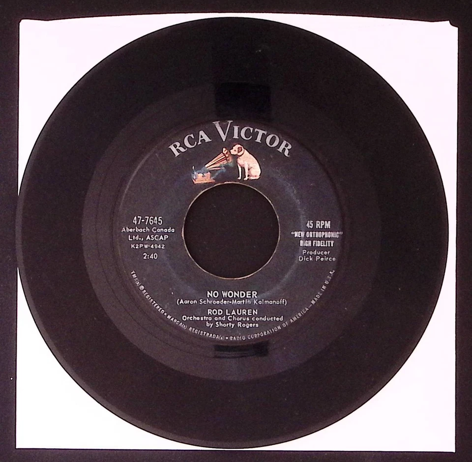ROD LAUREN NO WONDER/IF I HAD A GIRL/RCA VICTOR  VINYL 45 VG 34-97 Foto 2 de 2