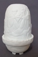 VTG Fenton Christmas Nativity Fairy Lamp Candle Holder Raised Holy Family White