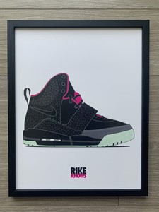 Rike sabe Air Yeezy 1 Negro Rosa (parpadeo) 11 X 14\