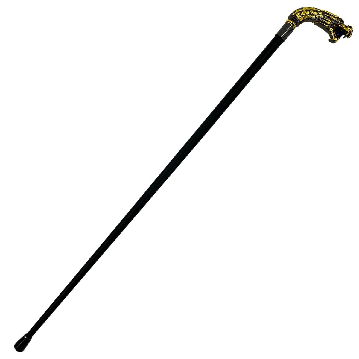 Classical Fatal Glance Basilisk Walking Cane - with Blue Orb Metal