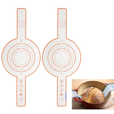 2 Stück Silikon Brotschlinge für Backofen mit langen Griffen, orange