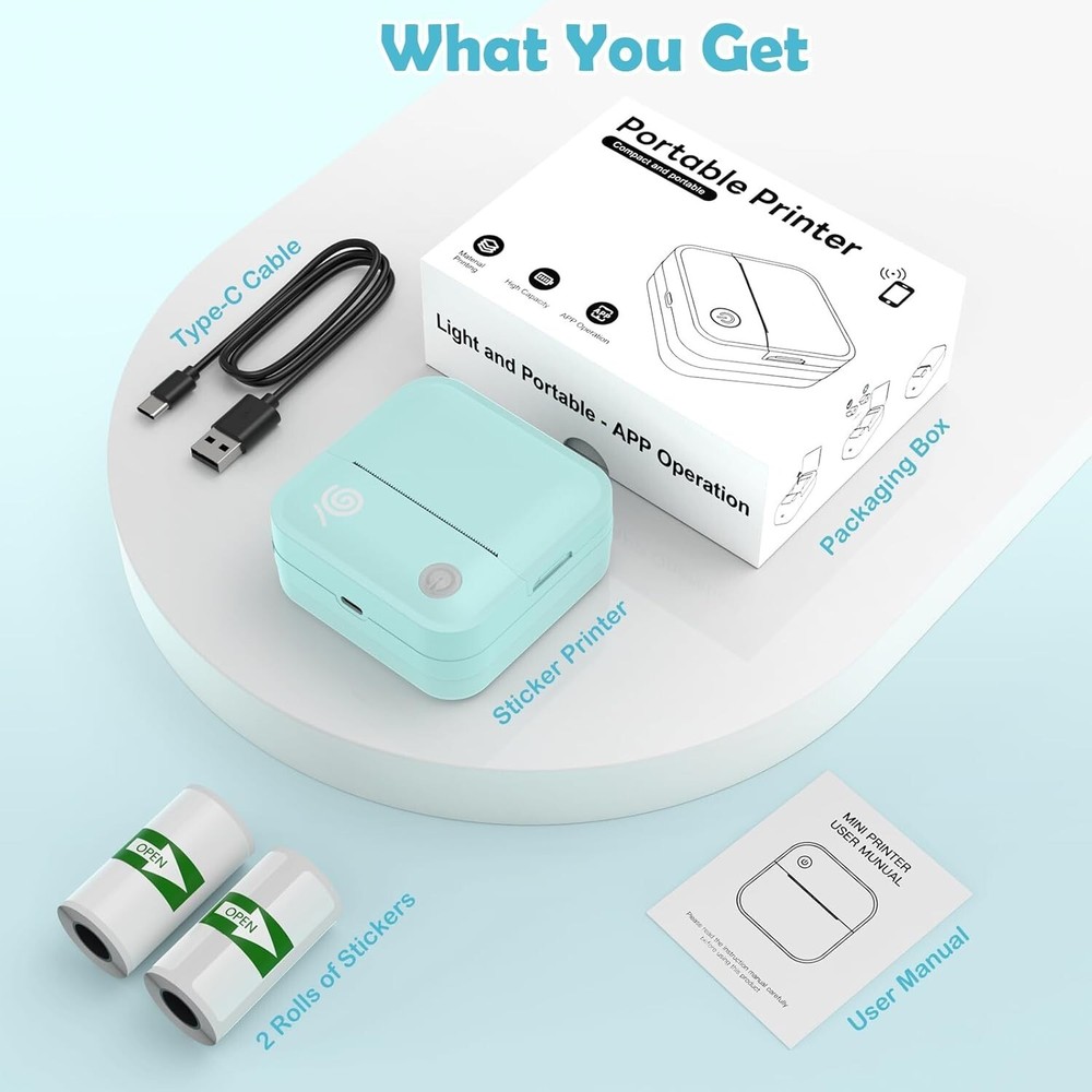 Portable Bluetooth Thermal Label Printer for Shipping and Organization Portable Bluetooth Thermal Label Printer for Shipping and Organization