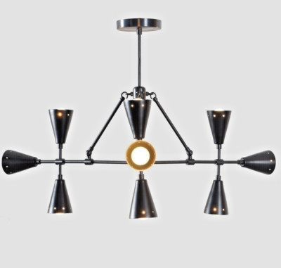 9 Lights Modern Brass Mid Century Sputnik Chandelier Pendant Fixture Modern Lamp
