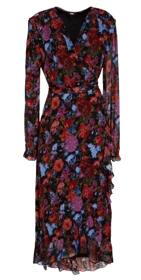 Silk Floral Wrap Dresses
