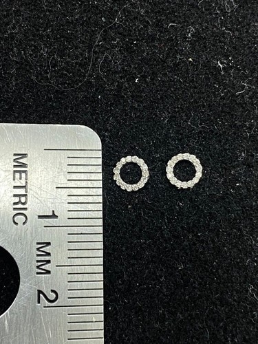 Deal!10K Gold Genuine Natural Pave Diamonds Circle Studs Earrings 0.10 CT - Picture 5 of 9