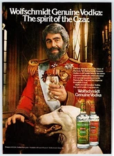 1980 CZAR WOLFSCHMIDT VODKA Vintage 8" X 11" Magazine Ad 1980's M696