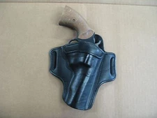 Ruger Security Six 4" Barrel Leather 2 Slot Pancake Belt Holster CCW BLACK RH