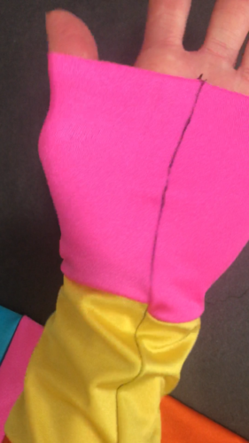 Rainbow Fingerless Gloves Striped Arm Warmers Patchwork Sleeves Summer Festival - Video 1 of 1