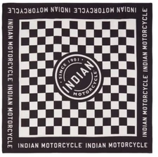 Bandana Indian Motorcycle Checkered 100% Cotton Black And White 23.6” Biker